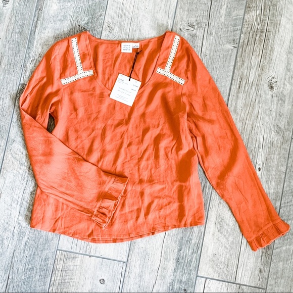 NWT SOMEDAYS LOVIN Burnt Orange Blouse - Picture 12 of 13